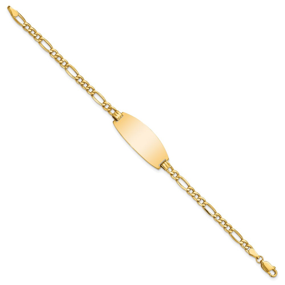 14K Halbmassiv Oval Figaro Id Armband