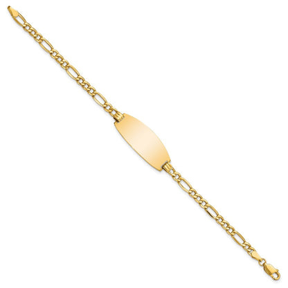 14K Halbmassiv Oval Figaro Id Armband