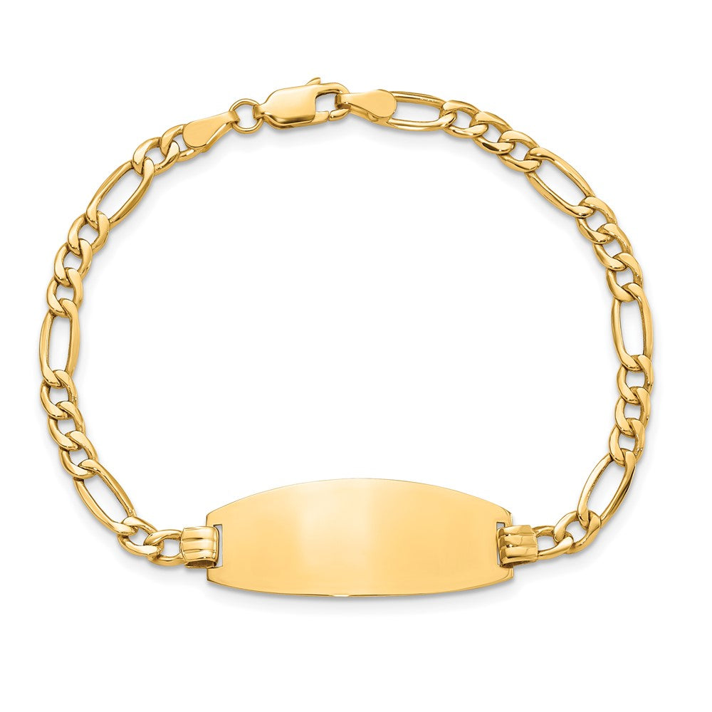 14K Halbmassiv Oval Figaro Id Armband
