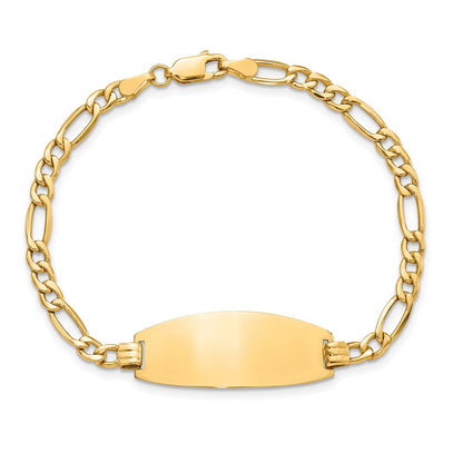 14K Halbmassiv Oval Figaro Id Armband