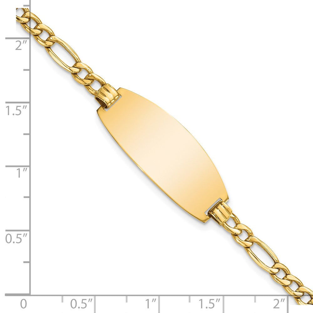 14K Halbmassiv Oval Figaro Id Armband