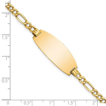 14K Halbmassiv Oval Figaro Id Armband