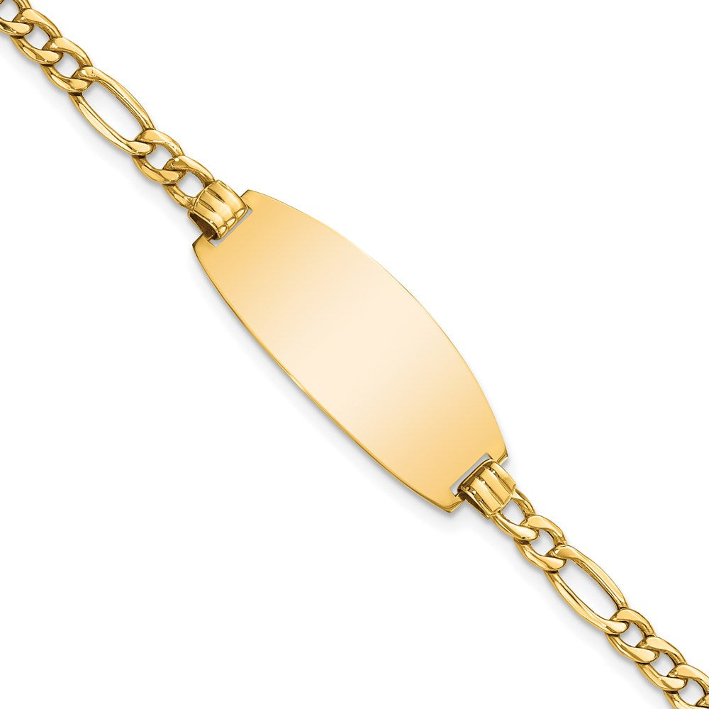 14K Halbmassiv Oval Figaro Id Armband