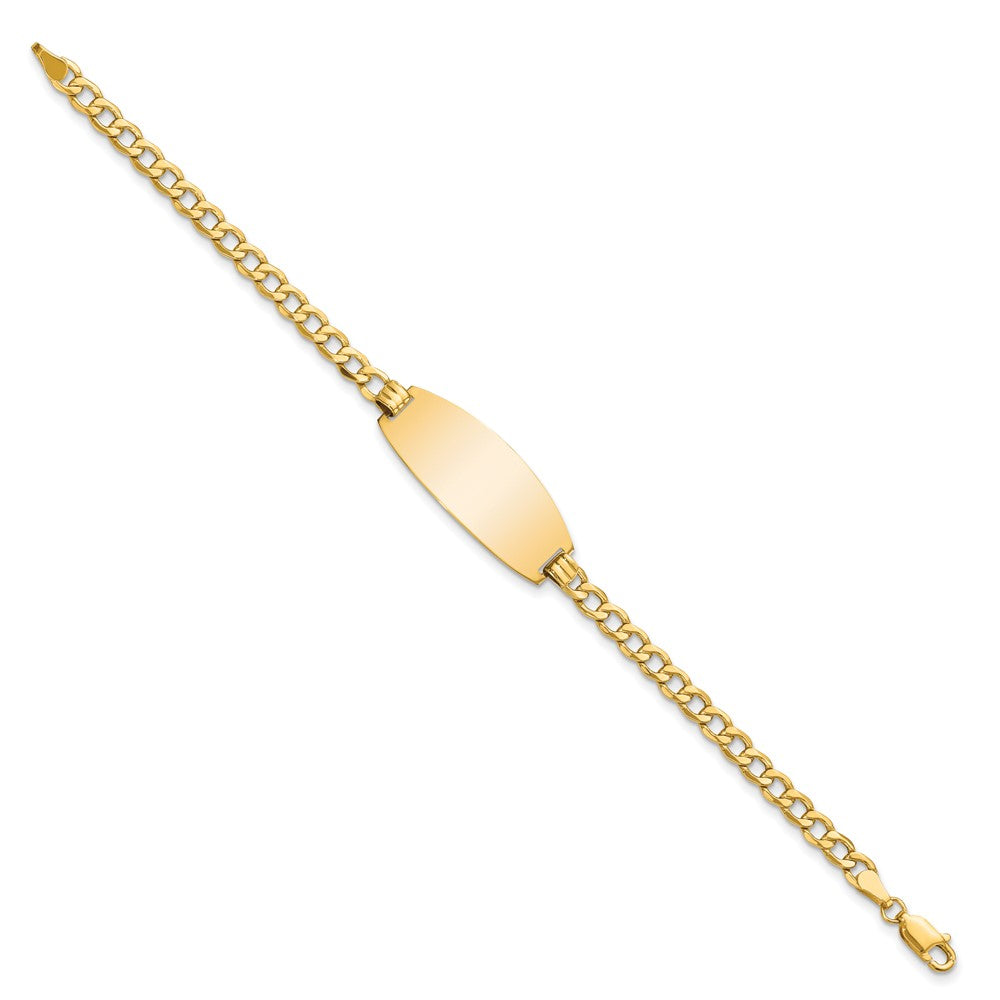 14K Halbmassiv Oval Panzer Id Armband