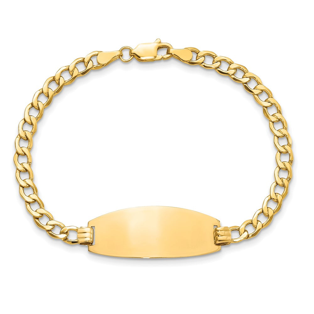 14K Halbmassiv Oval Panzer Id Armband