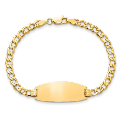 14K Halbmassiv Oval Panzer Id Armband