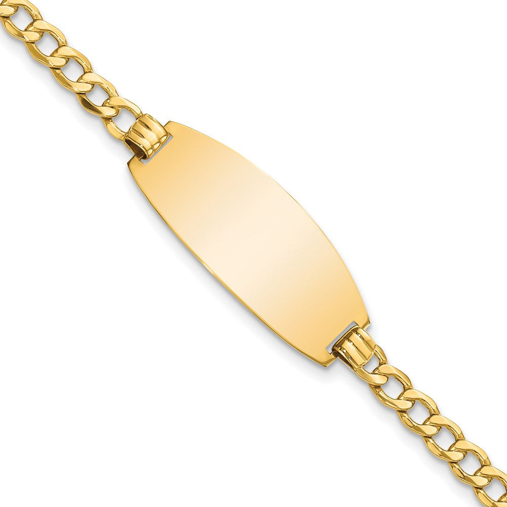 14K Halbmassiv Oval Panzer Id Armband