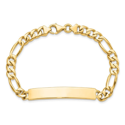 14K Gelbgold Hand Poliert Massiv Kette/solid Platte Figaro Glieder 44x8.5mm 8 Zoll Id Armband