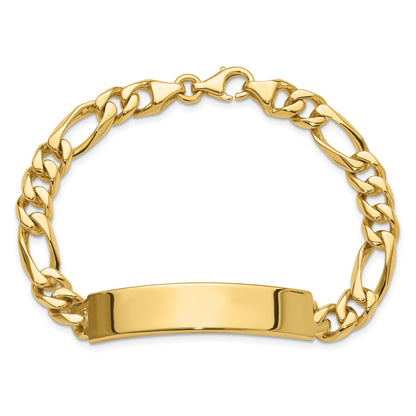 14K Gelbgold Hand Poliert Massiv Kette/solid Platte Figaro Glieder 47x9mm 8 Zoll Id Armband