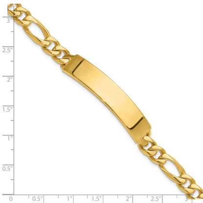 14K Gelbgold Hand Poliert Massiv Kette/solid Platte Figaro Glieder 47x9mm 8 Zoll Id Armband