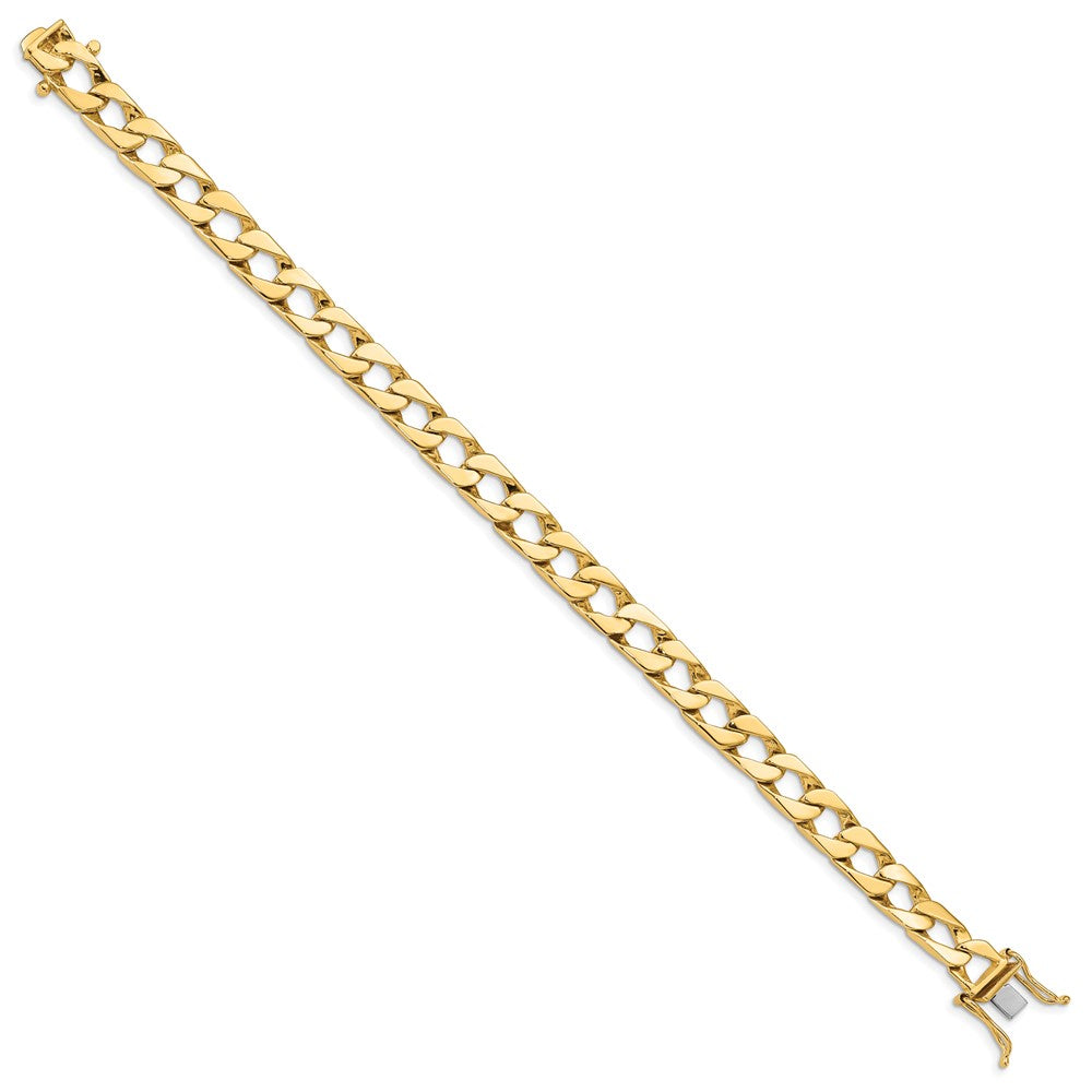Massiv 14K Gelbgold 7.9mm Hand Poliert Fantasieglieder mit Venezianer Catch Verschluss Gliederarmband