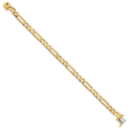 Massiv 14K Gelbgold 6mm Hand Poliert Figaro Glieder mit Venezianer Catch Verschluss Gliederarmband