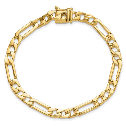 Massiv 14K Gelbgold 6mm Hand Poliert Figaro Glieder mit Venezianer Catch Verschluss Gliederarmband