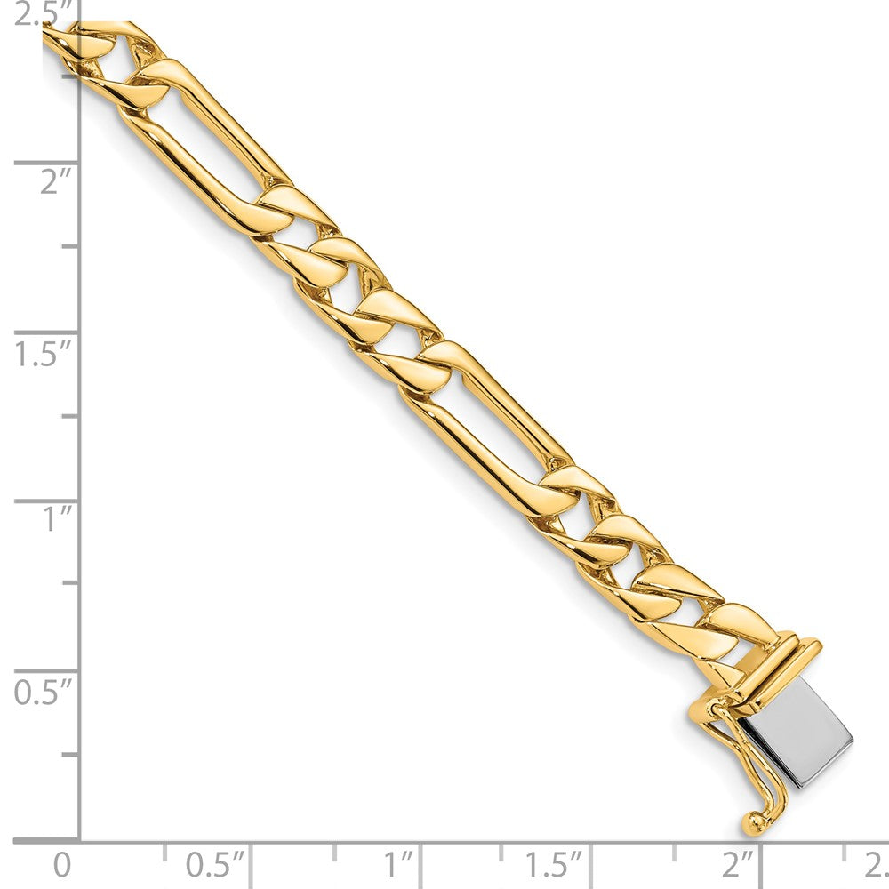 Massiv 14K Gelbgold 6mm Hand Poliert Figaro Glieder mit Venezianer Catch Verschluss Gliederarmband