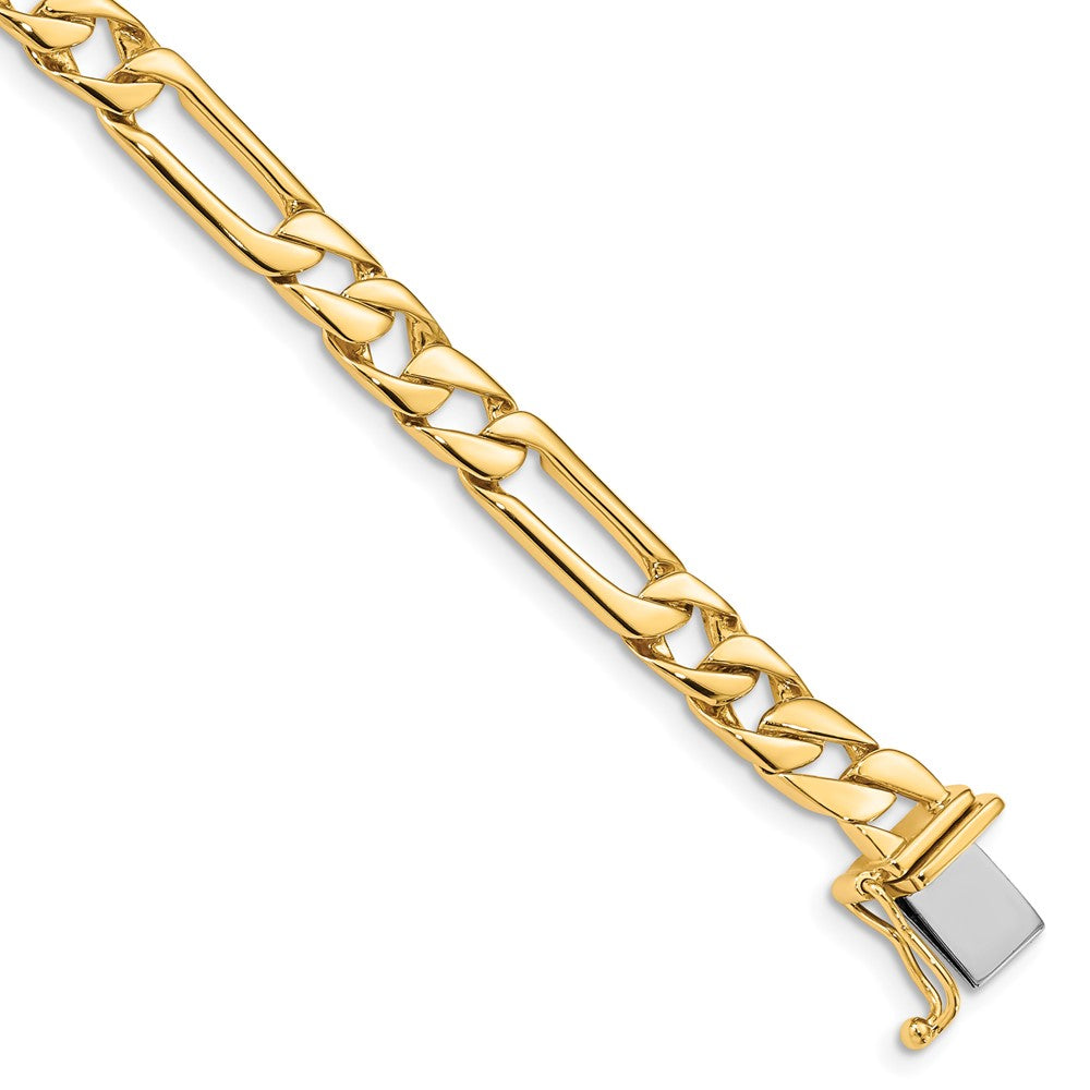 Massiv 14K Gelbgold 6mm Hand Poliert Figaro Glieder mit Venezianer Catch Verschluss Gliederarmband