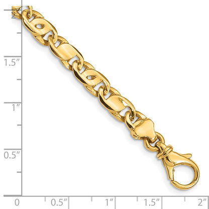 Massiv 14K Gelbgold 5.80mm Poliert Fantasieglieder Gliederarmband