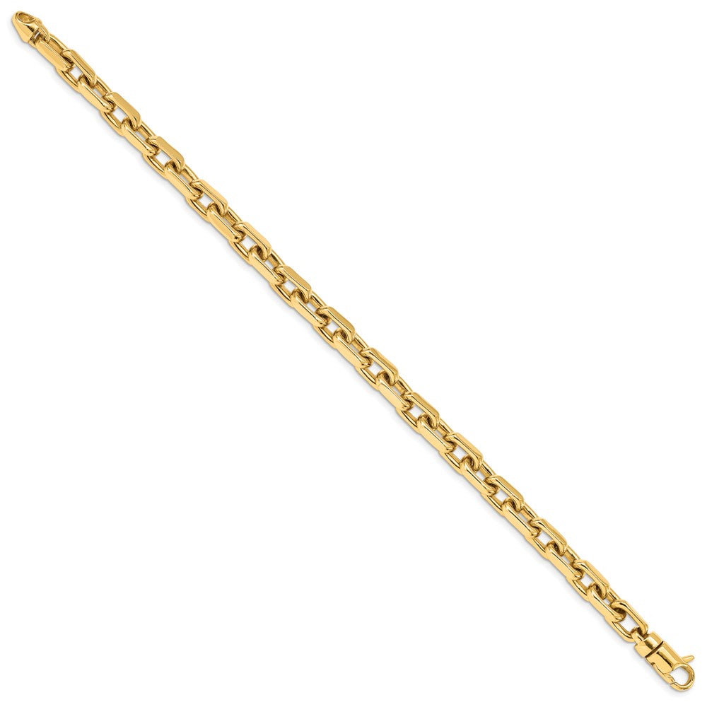 14K Gelbgold 7mm Hand-polished Fantasieglieder Gliederarmband
