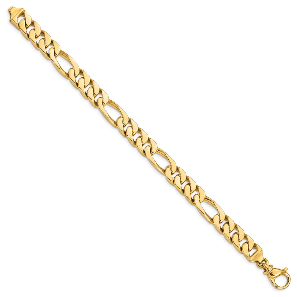14K Gelbgold 9.2mm Hand Poliert Fantasieglieder Gliederarmband