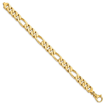 14K Gelbgold 9.2mm Hand Poliert Fantasieglieder Gliederarmband