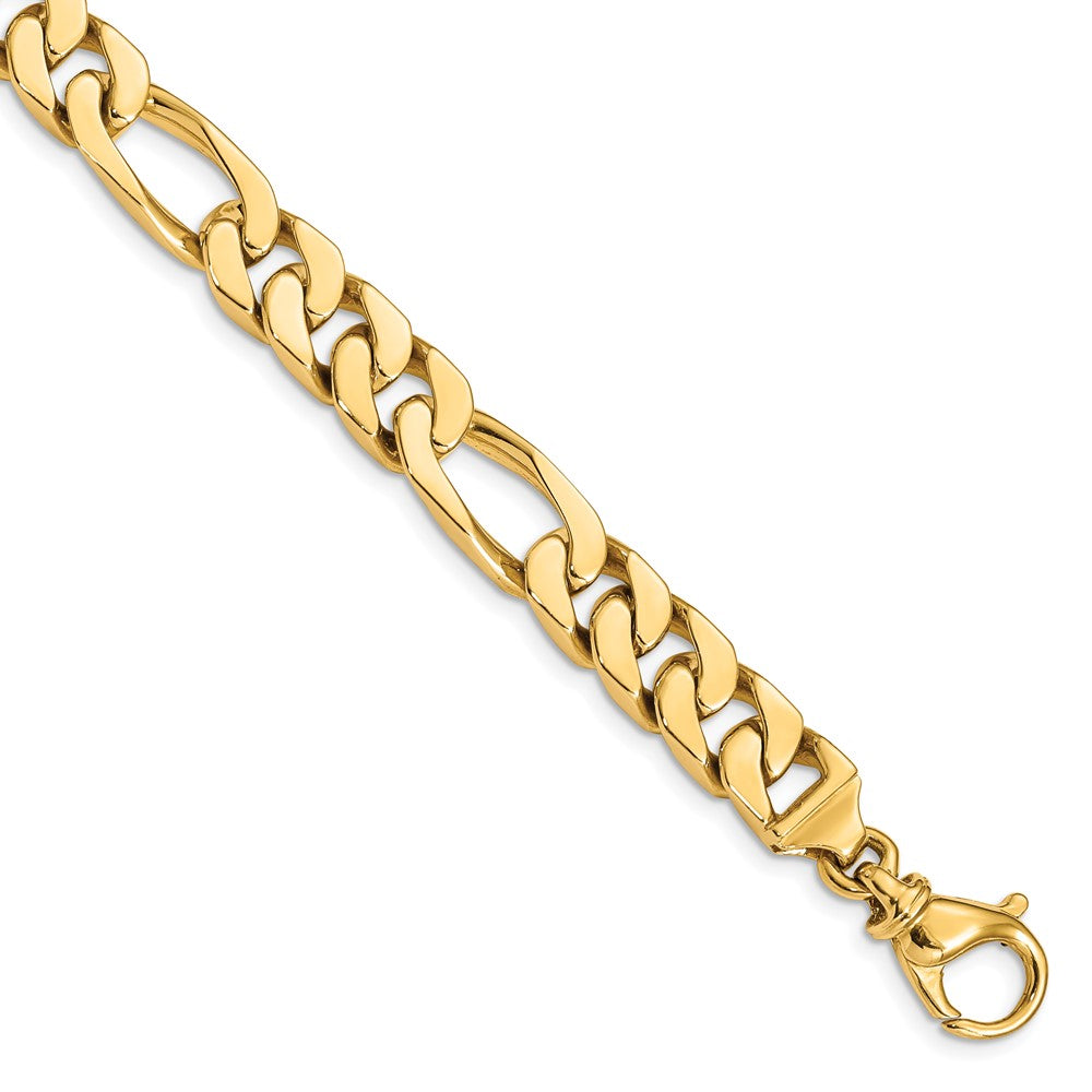 14K Gelbgold 9.2mm Hand Poliert Fantasieglieder Gliederarmband