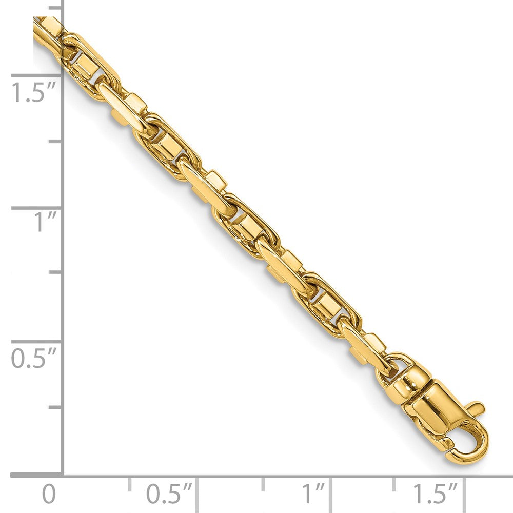 Massiv 14K Gelbgold 3.8mm Poliert Fantasieglieder mit Karabinerverschluss Halskette