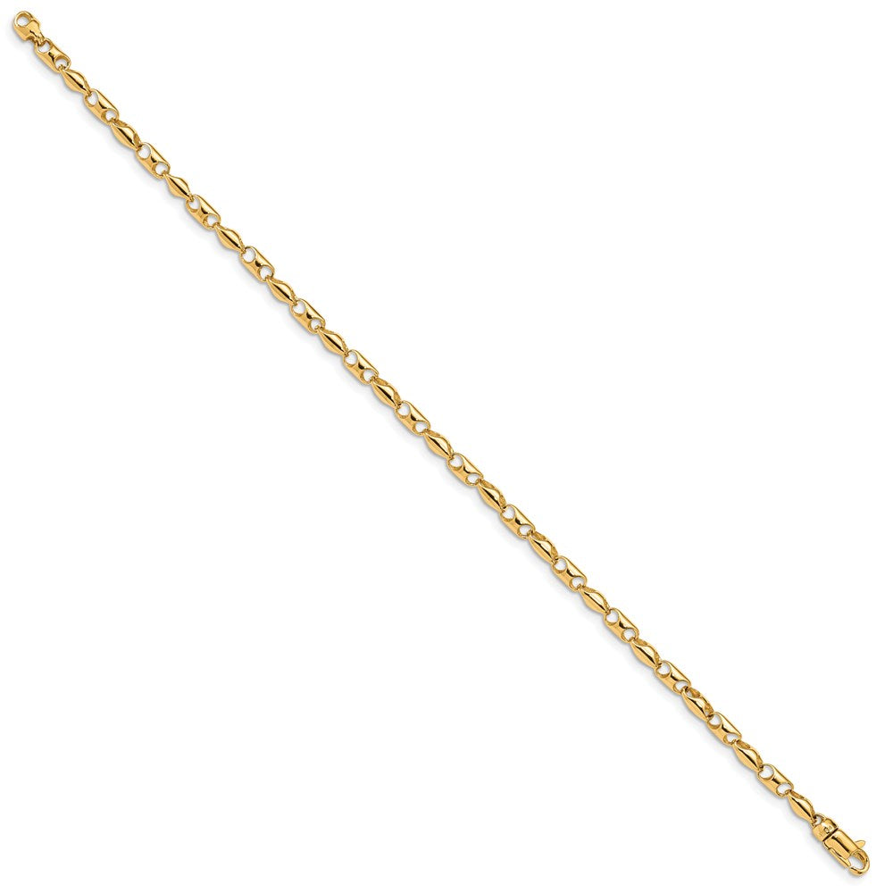 Massiv 14K Gelbgold 3.1mm Fantasieglieder mit Lobter Verschluss Armband