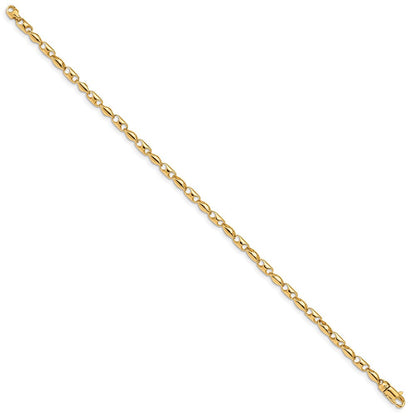 Massiv 14K Gelbgold 3.1mm Fantasieglieder mit Lobter Verschluss Armband