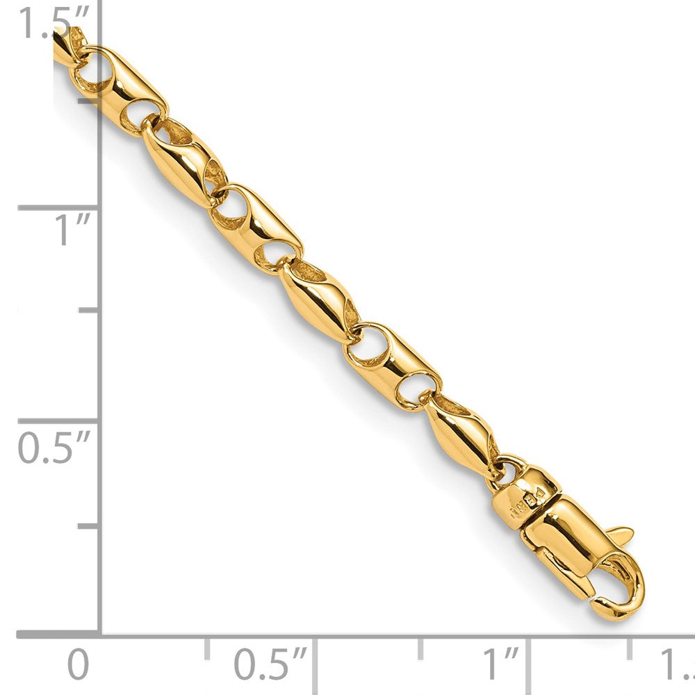 Massiv 14K Gelbgold 3.1mm Fantasieglieder mit Lobter Verschluss Armband