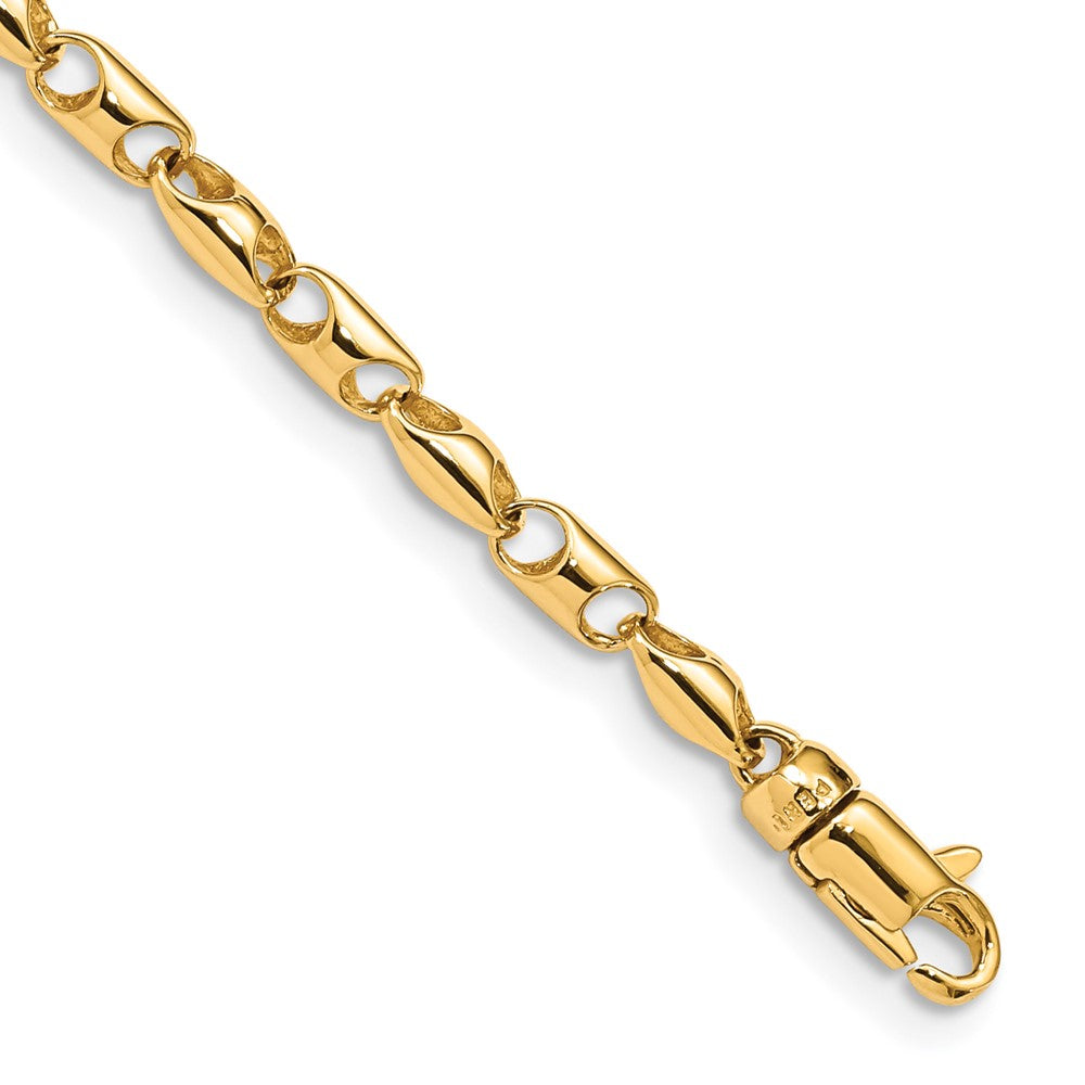 Massiv 14K Gelbgold 3.1mm Fantasieglieder mit Lobter Verschluss Armband