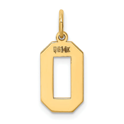 14K Gelbgold 14K Mittel Poliert Zahl 0 Charm