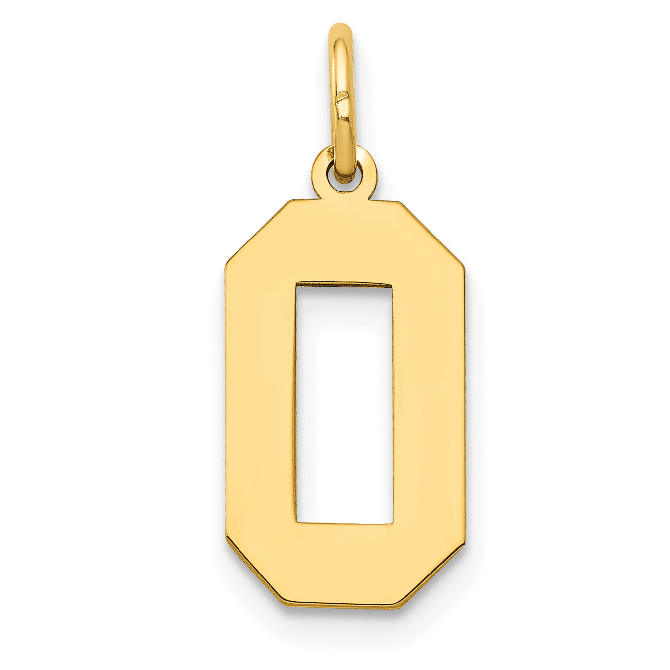 14K Gelbgold 14K Mittel Poliert Zahl 0 Charm