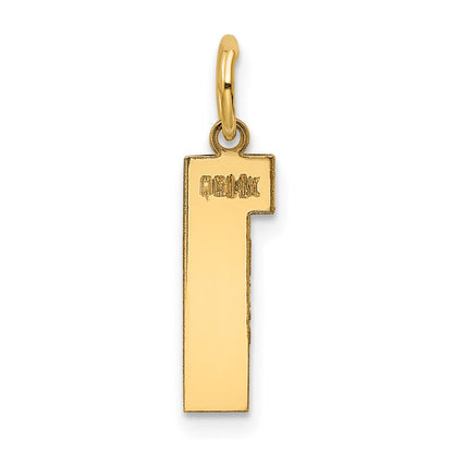 14K Gelbgold 14K Mittel Poliert Zahl 1 Charm