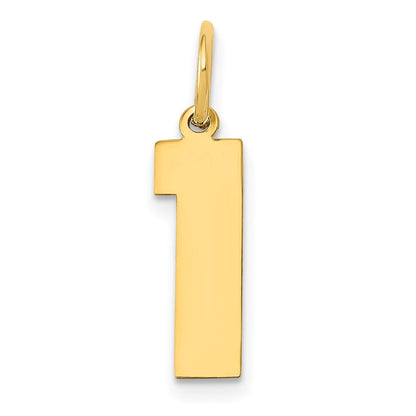 14K Gelbgold 14K Mittel Poliert Zahl 1 Charm