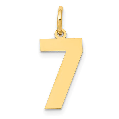 14K Gelbgold 14K Mittel Poliert Zahl 7 Charm