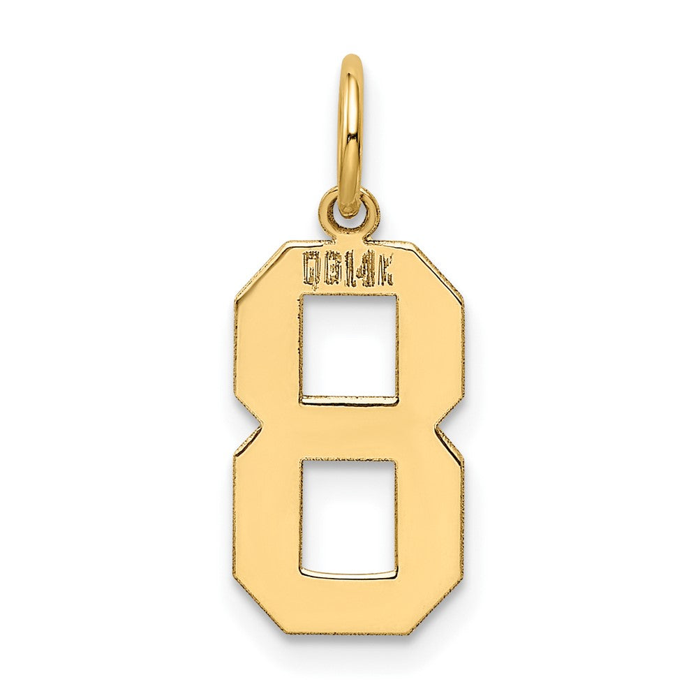 14K Gelbgold 14K Mittel Poliert Zahl 8 Charm