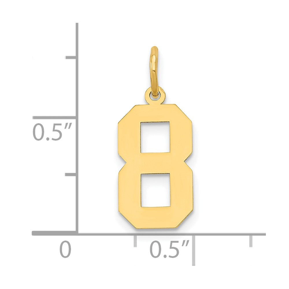 14K Gelbgold 14K Mittel Poliert Zahl 8 Charm
