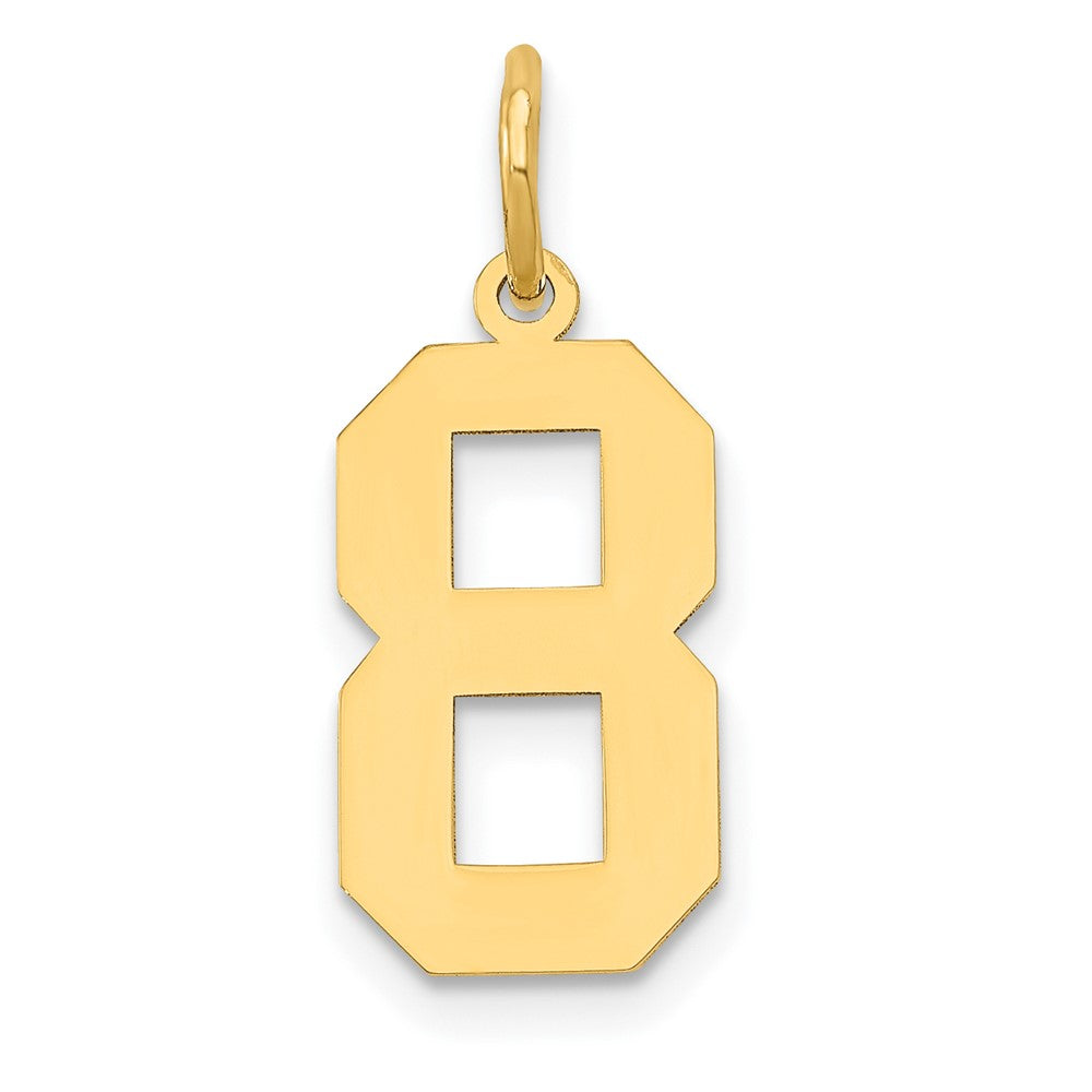 14K Gelbgold 14K Mittel Poliert Zahl 8 Charm