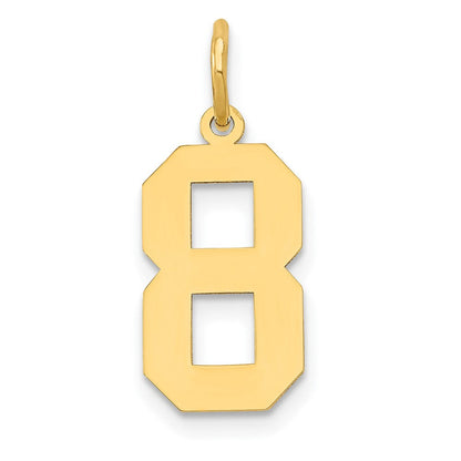14K Gelbgold 14K Mittel Poliert Zahl 8 Charm