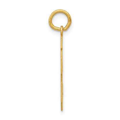 14K Gelbgold Mittel Poliert Zahl 18 Charm