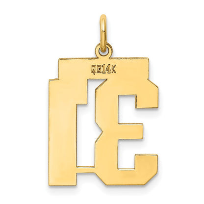 14K Gelbgold Mittel Poliert Zahl 31 Charm