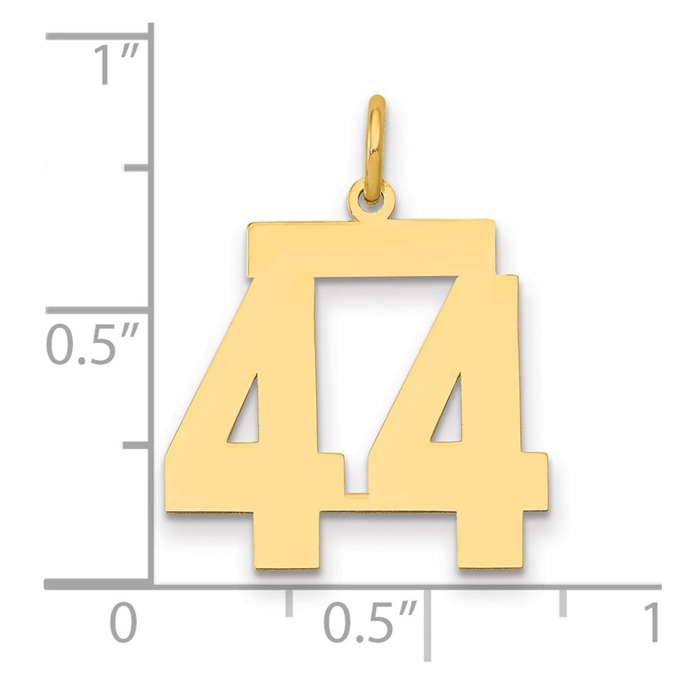 14K Gelbgold Mittel Poliert Zahl 44 Charm