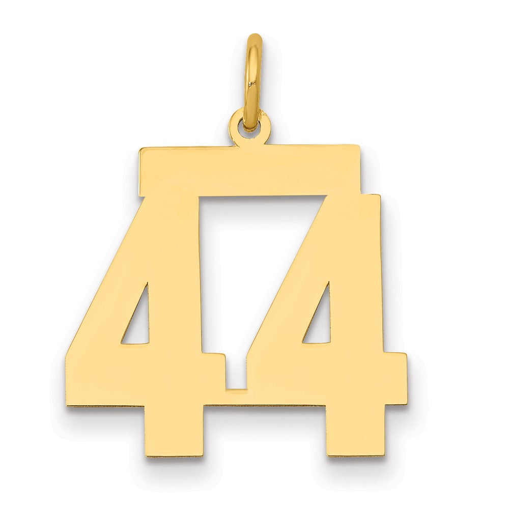 14K Gelbgold Mittel Poliert Zahl 44 Charm