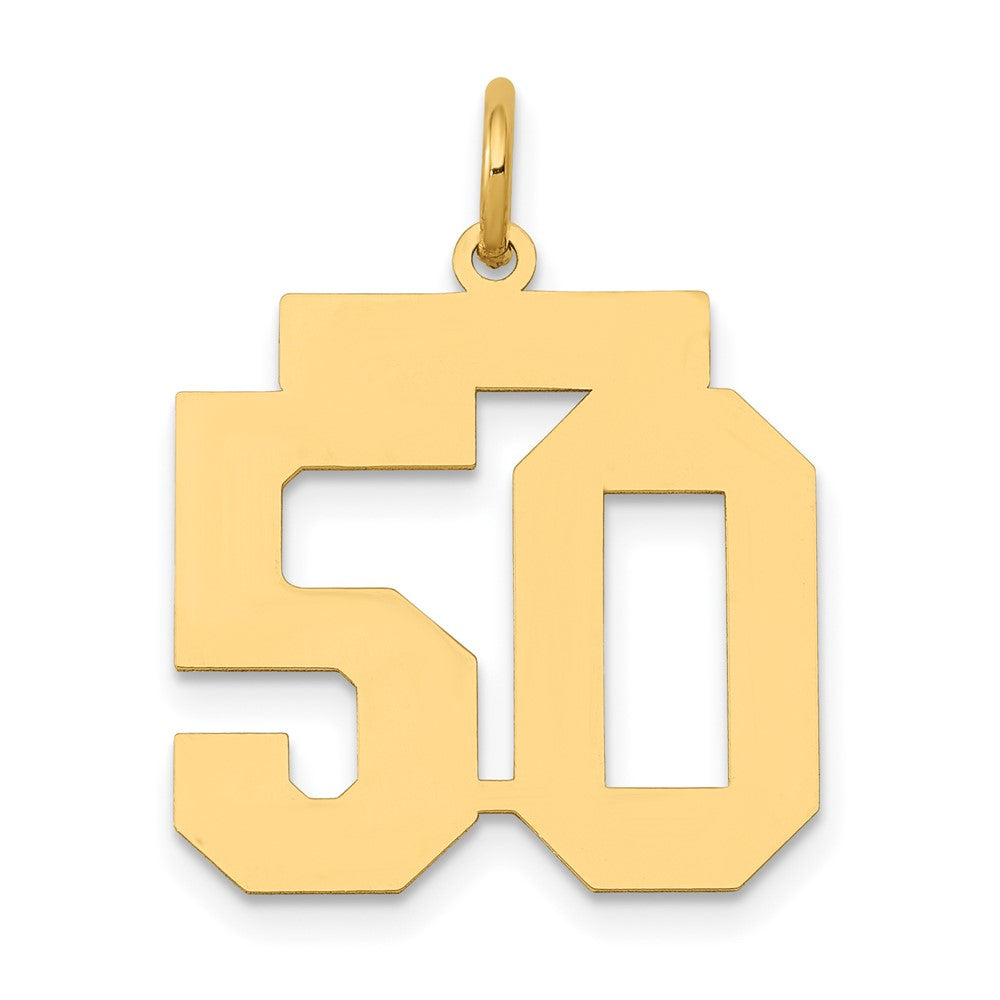 14K Gelbgold Mittel Poliert Zahl 50 Charm