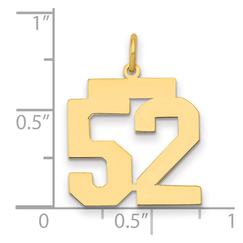 14K Gelbgold Mittel Poliert Zahl 52 Charm