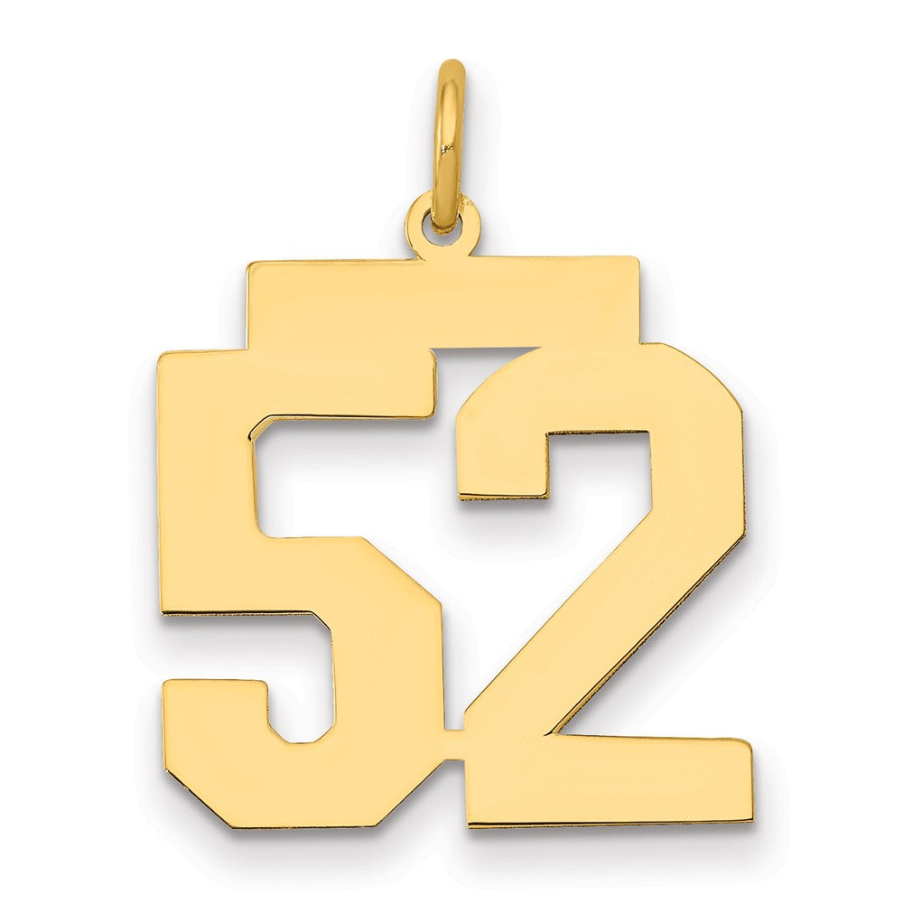 14K Gelbgold Mittel Poliert Zahl 52 Charm