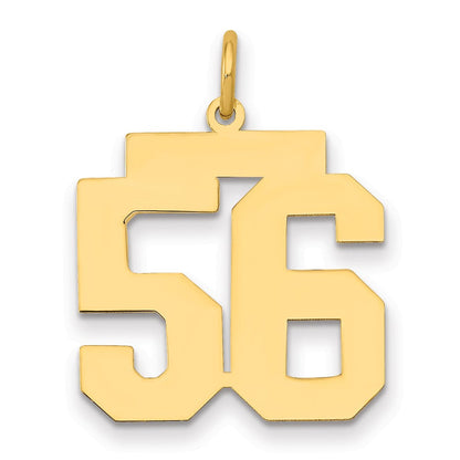 14K Gelbgold Mittel Poliert Zahl 56 Charm