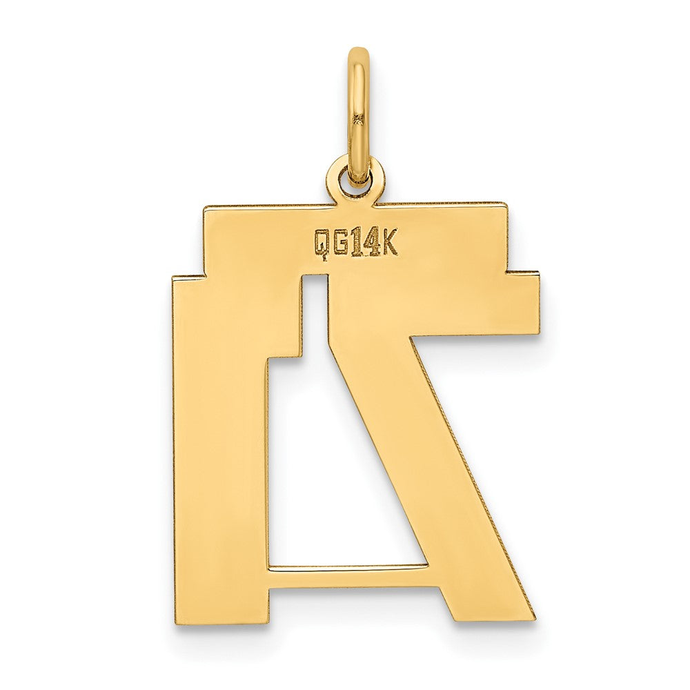 14K Gelbgold 14K Mittel Poliert Zahl 71 Charm