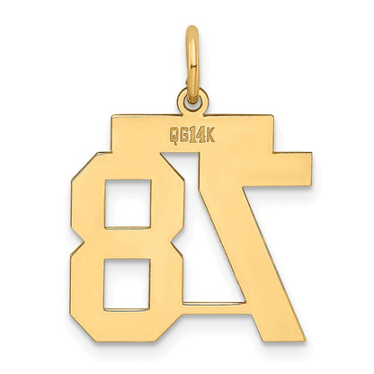 14K Gelbgold 14K Mittel Poliert Zahl 78 Charm