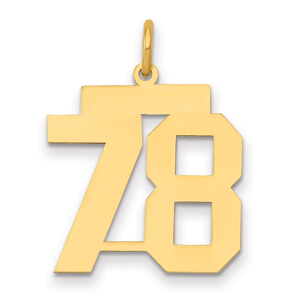 14K Gelbgold 14K Mittel Poliert Zahl 78 Charm