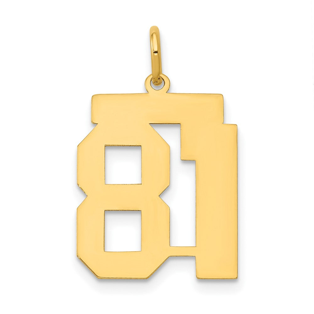 14K Gelbgold Mittel Poliert Zahl 81 Charm